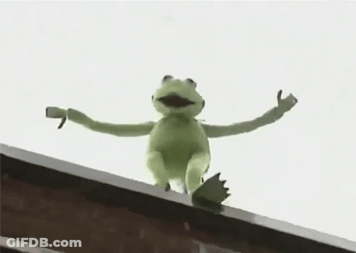 Kermit The Frog. Falling From Building. GIF