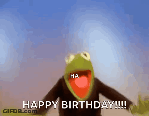 Kermit The Frog From Sesame Street Says Happy Birthday GIF