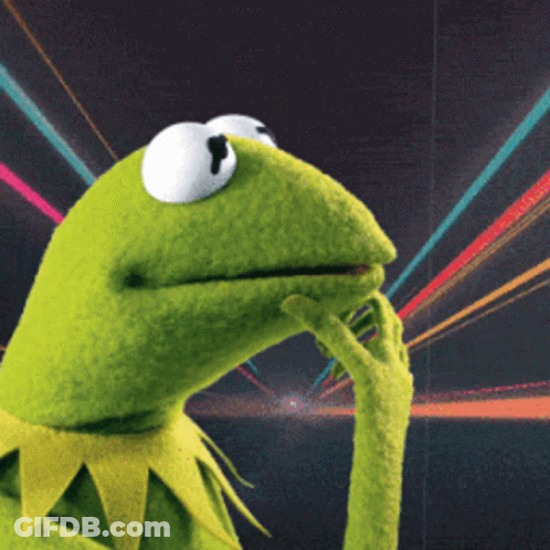 Kermit The Frog From The Muppet Show Is Thinking About Something GIF