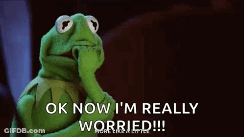 Kermit The Frog Hand-On-Face Ok Now I'm Worried GIF
