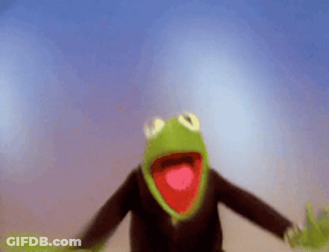 Kermit The Frog Happy Waving GIF