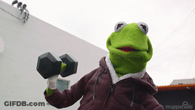 Kermit The Frog Holding Dumbbell GIF