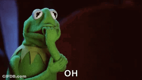 Kermit The Frog Holding Hand To Chin Saying Oh GIF