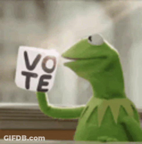 Kermit The Frog Holding Vote Sign GIF
