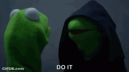 Kermit The Frog In Black Hood Next To Frog Puppet GIF