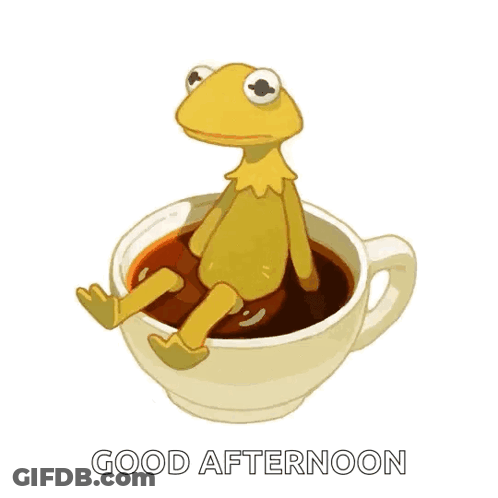 Kermit The Frog In Coffee Saying Good Afternoon GIF