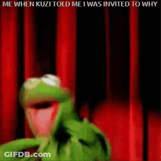 Kermit The Frog In Front Of Red Curtain GIF