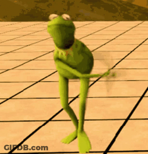 Kermit The Frog Is Dancing On A Checkered Floor In A Video Game . GIF