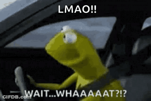 Kermit The Frog Is Driving A Car And Says Lmao Wait Whaaaat GIF