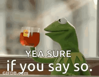 Kermit The Frog Is Holding A Glass Of Tea . GIF