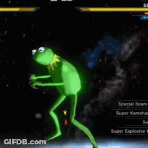 Kermit The Frog Is In A Video Game And Has A Special Beam Ability GIF