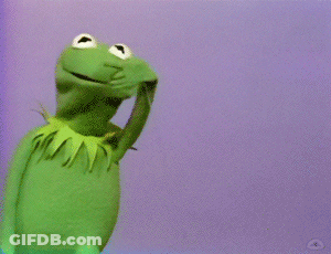 Kermit The Frog Is Pointing At A White Square GIF