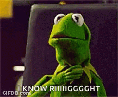 Kermit The Frog Is Sitting In Front Of A Computer Screen And Says `` I Know Riiii Ggght '' . GIF