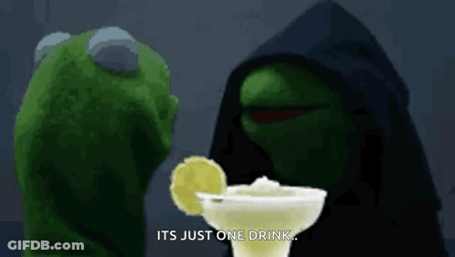 Kermit The Frog Is Standing Next To A Grim Reaper Holding A Margarita GIF
