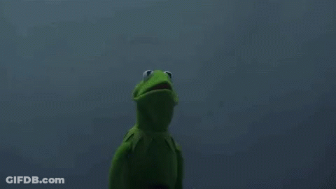 Kermit The Frog Is Standing Next To A Grim Reaper In A Black Hood . GIF