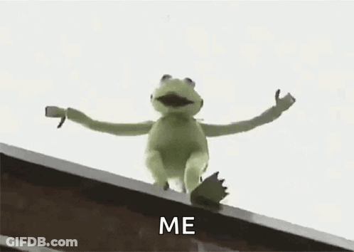 Kermit The Frog Is Standing On The Edge Of A Building . GIF