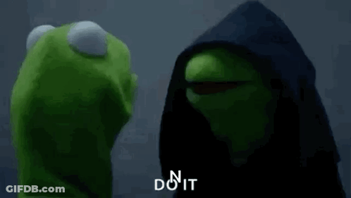 Kermit The Frog Is Wearing A Black Hood And Talking To A Person . GIF