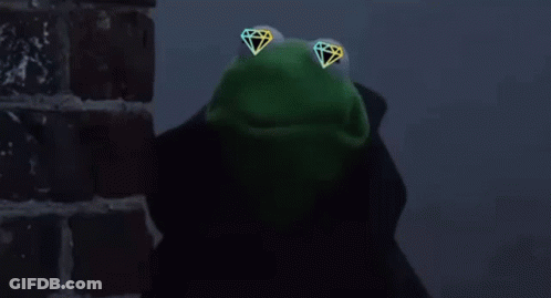 Kermit The Frog Is Wearing Sunglasses With Diamonds On Them And Saying Evil Laugh GIF