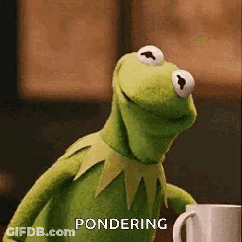 Kermit The Frog Looking At Camera With Coffee GIF