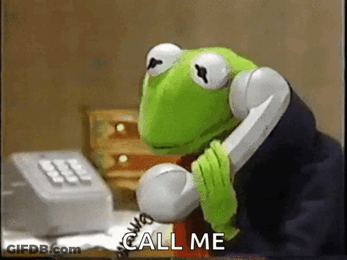 Kermit The Frog On Phone Saying Call Me GIF