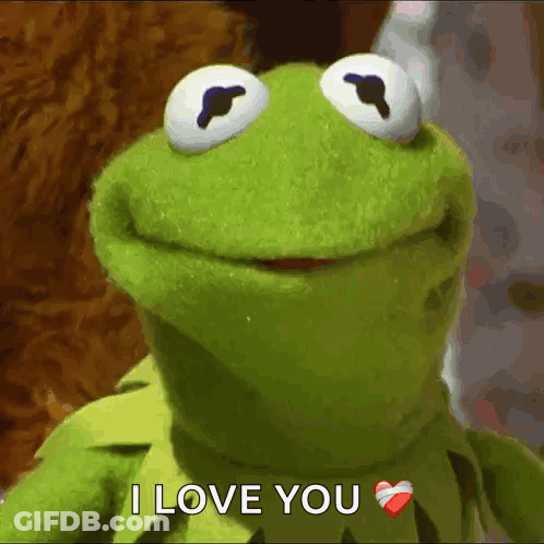Kermit The Frog Saying I Love You With Heart GIF
