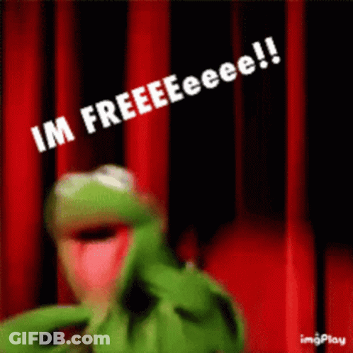 Kermit The Frog Saying Im Free GIF