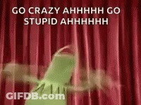 Kermit The Frog Screaming Before Red Curtain GIF