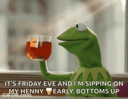Kermit The Frog Sipping Tea Says Friday Eve GIF