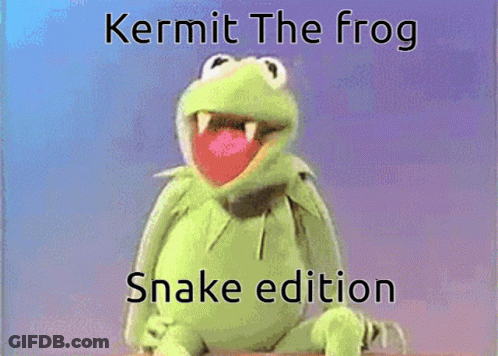 Kermit The Frog Sits Next To A Man In A Suit With The Caption Kermit The Frog Snake Edition GIF