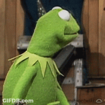 Kermit The Frog Sitting On Ladder Looking Up GIF