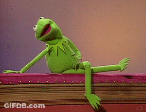 Kermit The Frog Sitting On Pink Couch GIF