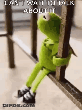 Kermit The Frog Sitting On Railing GIF