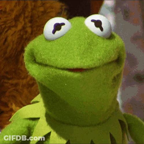Kermit The Frog Smiling Looking Up GIF