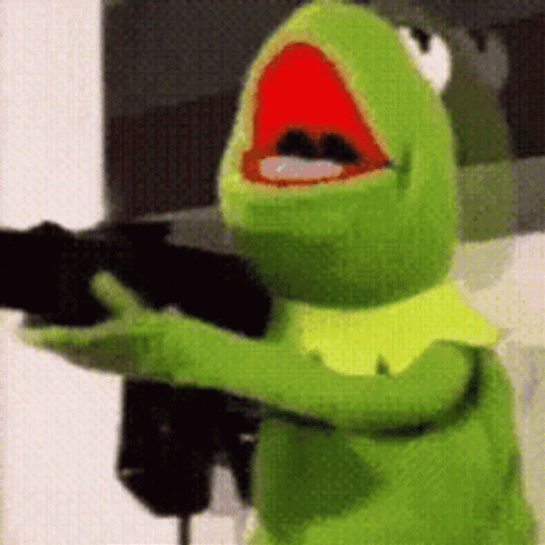 Kermit The Frog With Gun GIF