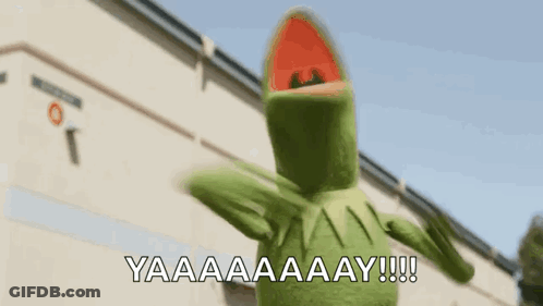 Kermit The Frog Yelling Yaaa Aa Ay GIF