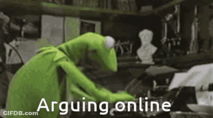Kermit Typing Arguing Online GIF