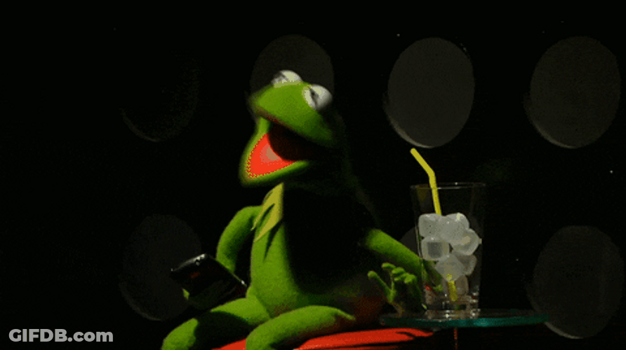Kermit Typing Phone Juice GIF