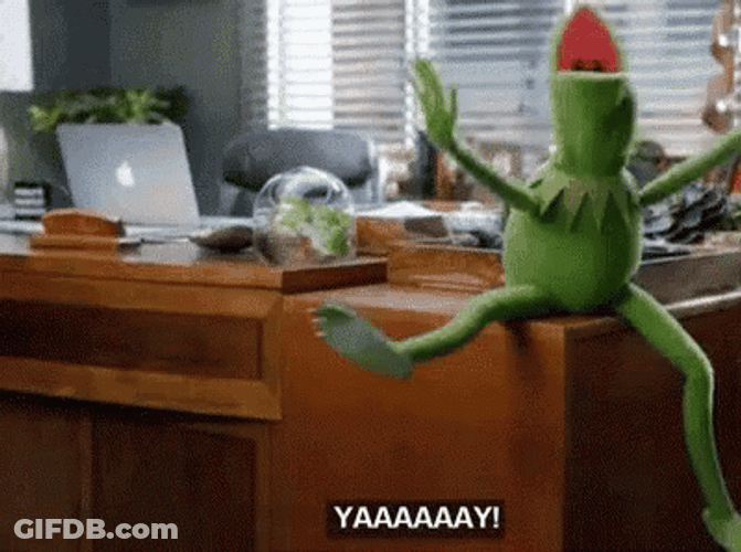Kermit Yay In The Office GIF