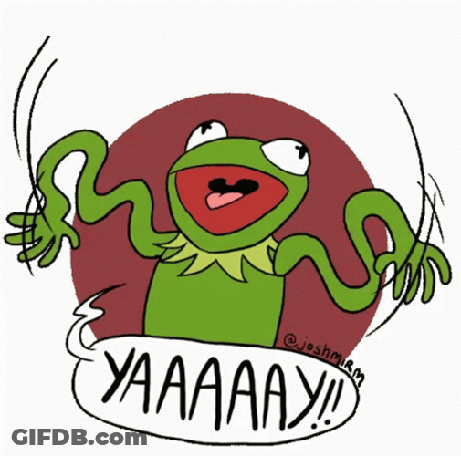 Kermit Yay Wiggly Hands GIF