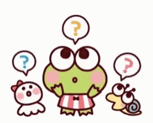 Keroppi And Friends Got Question In Their Head GIF