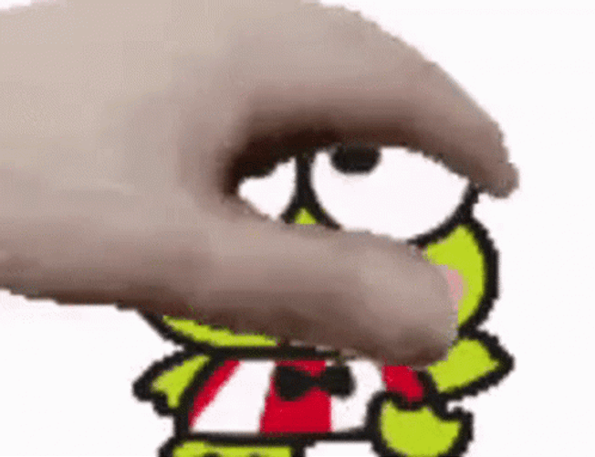 Keroppi Getting Squeeze By The Man GIF