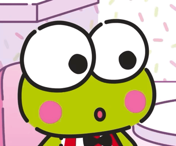 Keroppi With His Amazing Face Reaction GIF