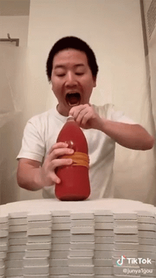 Ketchup Exploded On Face GIF