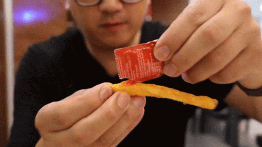 Ketchup Line On Fries GIF