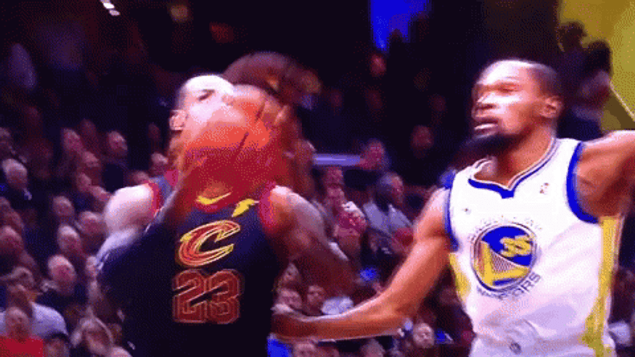 Kevin Durant Blocking Lebron GIF