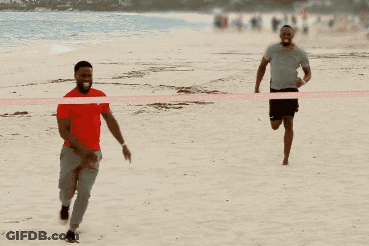 Kevin Hart Beach Race GIF