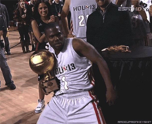 Kevin Hart Dance With Mvp Trophy GIF