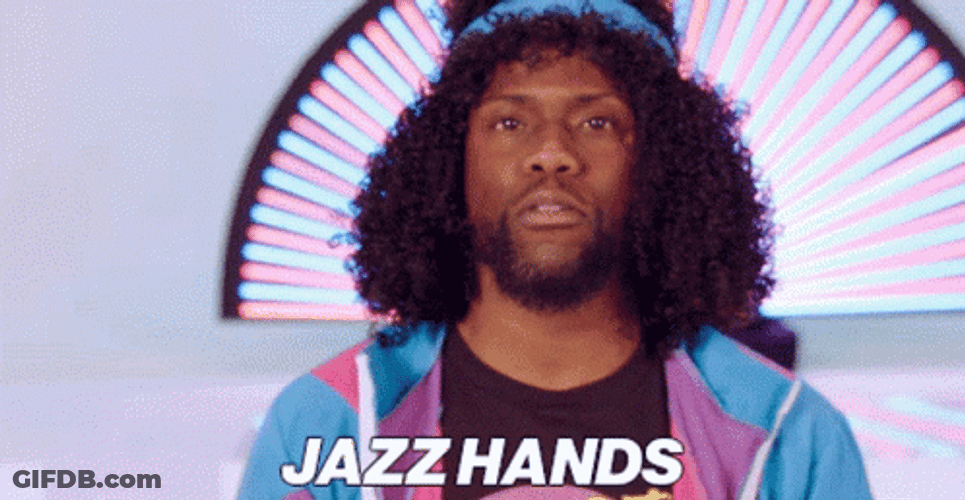 Kevin Hart Jazz Hands Confuse GIF