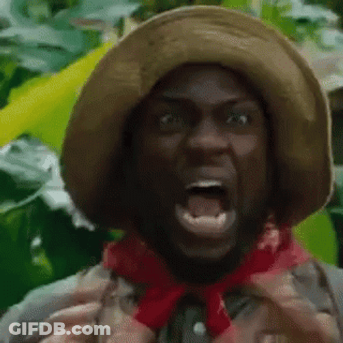 Kevin Hart Screaming In Jumanji GIF