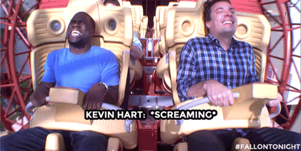 Kevin Hart Screaming With Jimmy Fallon GIF